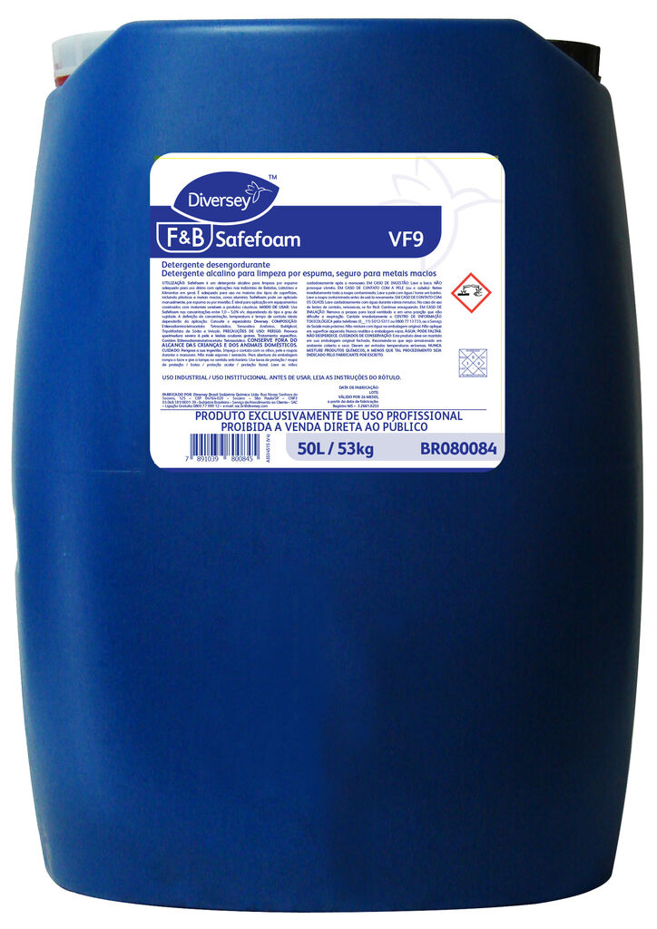 SAFEFOAM 50L - DETERGENTE ALCALINO PARA LIMPEZA POR ESPUMA, SEGURO PARA METAIS MACIOS